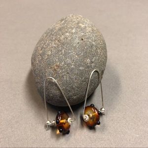 Lampwork bead earrings.